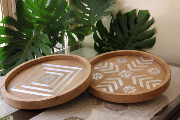 WOODEN BRASS TRAY